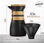 Black Ceramic Pour Over Coffee Maker with Decanter