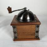 Retro Wooden Coffee Grinder with Crank and Drawer
