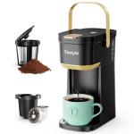 Mini Single Serve Coffee Maker - K Cups & Grounds