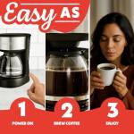 Gourmia 5-Cup One-Touch Drip Coffee Maker