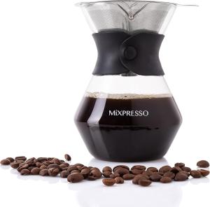Mixpresso Pour Over Coffee Maker with Glass Carafe