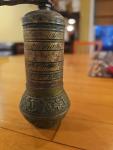 Turkish Brass Coffee Grinder with Ornate Design