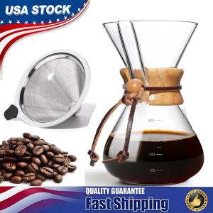 Heat-Resistant Borosilicate Glass Pour Over Coffee Maker