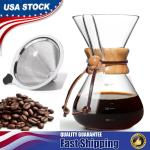 Heat-Resistant Borosilicate Glass Pour Over Coffee Maker