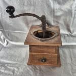 Vintage 1887 Coffee Grinder Mill with Wood and Iron
