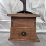 Vintage 1887 Coffee Grinder Mill with Wood and Iron