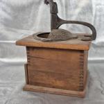 Vintage 1887 Coffee Grinder Mill with Wood and Iron