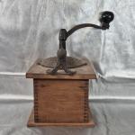 Vintage 1887 Coffee Grinder Mill with Wood and Iron