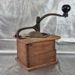 Vintage 1887 Coffee Grinder Mill with Wood and Iron