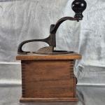 Vintage 1887 Coffee Grinder Mill with Wood and Iron