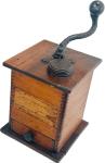 Antique Hand Crank Wooden Coffee Grinder
