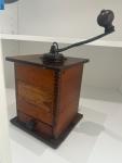 Antique Hand Crank Wooden Coffee Grinder