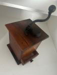 Antique Hand Crank Wooden Coffee Grinder