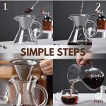 20 Oz Glass Pour Over Coffee Maker with Filter