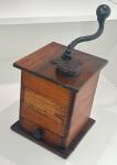 Antique Hand Crank Wooden Coffee Grinder