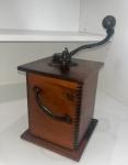 Antique Hand Crank Wooden Coffee Grinder