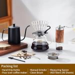 Durable Pour Over Coffee Maker Set - 6 Pieces