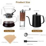 Durable Pour Over Coffee Maker Set - 6 Pieces