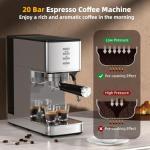 Electactic Espresso Machine with Touch Screen and Steam Wand