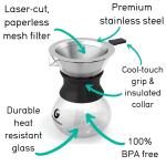 Portable Pour Over Coffee Maker - 10.5oz Glass