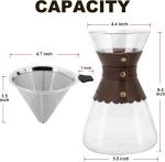 34oz Pour Over Coffee Maker with Stainless Steel Filter