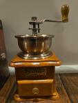 Hand Crank Vintage Coffee Grinder with Dovetail Drawer