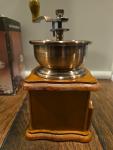 Hand Crank Vintage Coffee Grinder with Dovetail Drawer