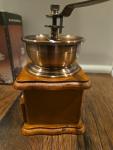 Hand Crank Vintage Coffee Grinder with Dovetail Drawer