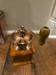 Hand Crank Vintage Coffee Grinder with Dovetail Drawer