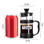 French Press Coffee Maker - 12 OZ, Bamboo Handle