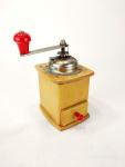Wooden Manual Coffee Grinder with Red Handle