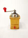Wooden Manual Coffee Grinder with Red Handle