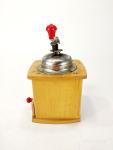 Wooden Manual Coffee Grinder with Red Handle