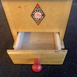 Retro Wooden Coffee Grinder with Red Crank