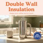 Ziruma Non-Toxic Stainless Steel French Press 34 Oz