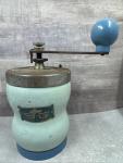 Lite Blue Vintage Barrel Coffee Grinder from Italy
