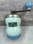 Lite Blue Vintage Barrel Coffee Grinder from Italy