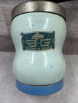 Lite Blue Vintage Barrel Coffee Grinder from Italy