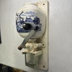 Vintage Dutch Delft Wall-Mount Coffee Grinder