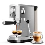 Espresso Coffee Machine with Frother and Pressure Gauge