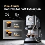 Espresso Coffee Machine with Frother and Pressure Gauge