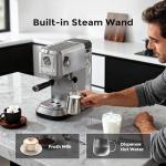 Espresso Coffee Machine with Frother and Pressure Gauge
