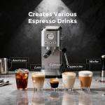 Espresso Coffee Machine with Frother and Pressure Gauge