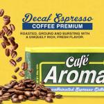 Café Aroma Decaf Dark Roast Espresso Coffee, 12-Pack