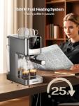 Compact Espresso Machine with Milk Frother and Touch Screen