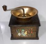 Vintage Hand Painted Wooden Coffee Grinder Mill