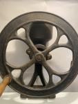 Antique Cast Iron Coffee Grinder with 12" Wheel