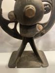 Antique Cast Iron Coffee Grinder with 12" Wheel
