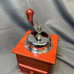 Vintage Hand Crank Coffee Grinder with Wood & Metal