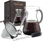 Glass Carafe Pour Over Coffee Maker Set